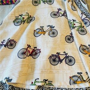 Bicycle Print Skirt with Ruffle Hem